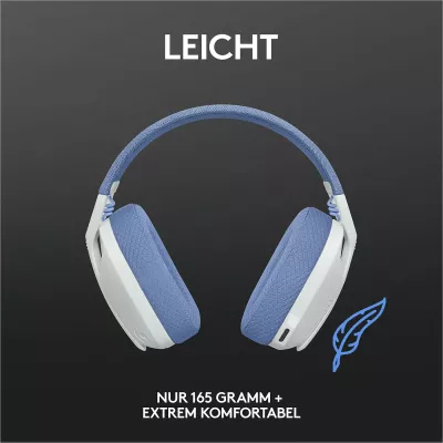Kufje gaming Logitech G G435 LIGHTSPEED, Wireless, 20 - 20000 Hz, 165 g, E bardhë dhe lejla