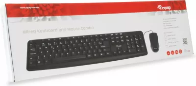 Tastierë me maus Equip 245201, full-size, USB, QWERTY, e zezë
