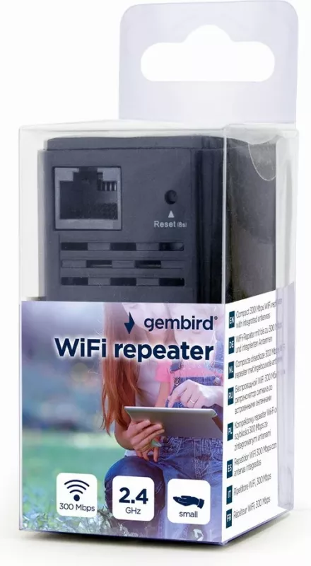 Përsëritës rrjeti Gmbird WNP-RP300-03-BK, 300 Mbit/s, i zi 