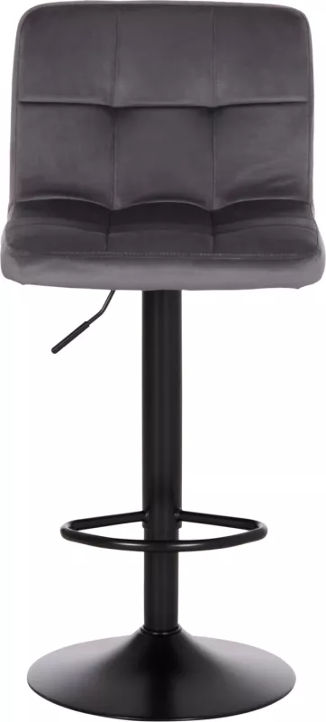Karrige për bar rrotulluese DIANA, kadife gri, metal i zi mat, FH202.41, 44x52x109cm, set prej 2 copësh