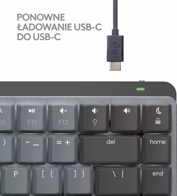 Tastierë mekanike Logitech MX Mechanical Mini for Mac 920-010837, wireless, US INTL layout, backlit, pa numpad, Graphite