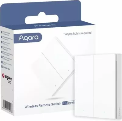 Switch me telekomandë wireless Aqara H1 WRS-R02/AR009GLW02, Zigbee 3.0, Double Rocker, bardhë