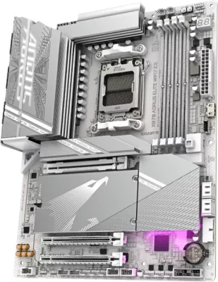 Pllakë amë GIGABYTE X870 AORUS ELITE WIFI7 ICE, AM5, ATX, DDR5, WiFi 7, 2.5GbE, USB4, e bardhë