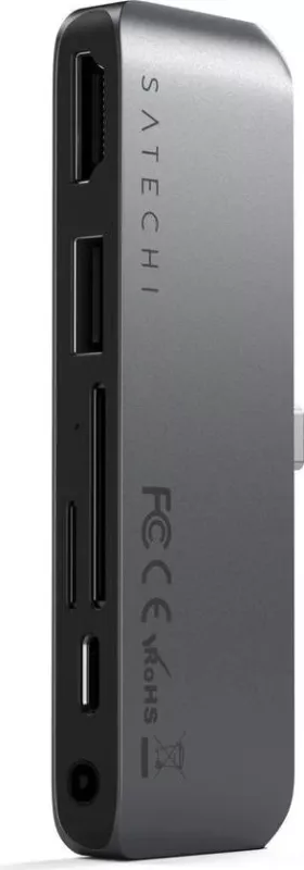 Docking station Satechi USB-C (USB-C 60W, 4K HDMI, USB-A, czytnik kart micro/SD, jack port) (gwiezdna szarość)