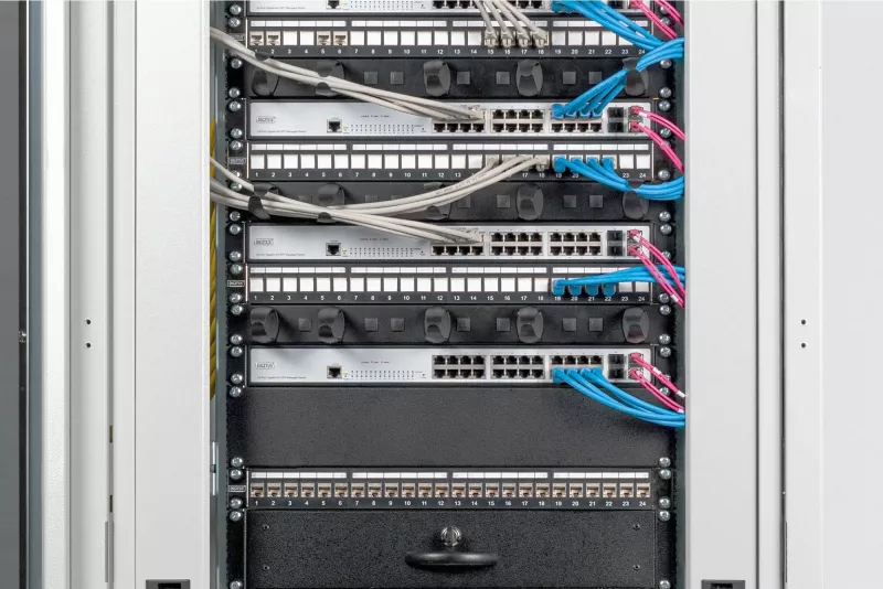 Panel bosh Digitus për kabinet 19 inç, 2U, i zi
