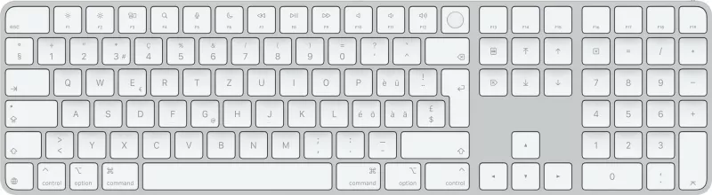 Tastierë Apple Magic Keyboard me Touch ID dhe tastierë numerike, Swiss, Ngjyrë Bardhë
