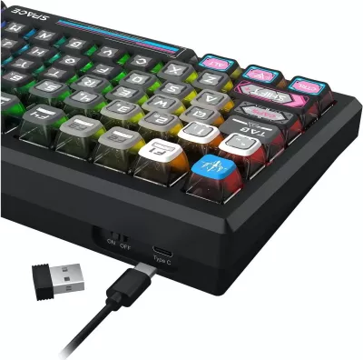 Tastierë mekanike Redragon K732MC-RGB-PRO Uranus Pro 82, RGB, wireless/wired, anglisht, e zezë