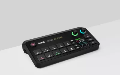 Konsolë prodhimi video/audio Rode RØDECaster Video S, 4 burime video, 2x XLR, e zezë, me adapter dhe kabllo USB-C