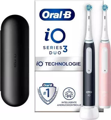 Furçë dhëmbësh elektrike Braun Oral-B iO 3 DUO, e zezë & rozë