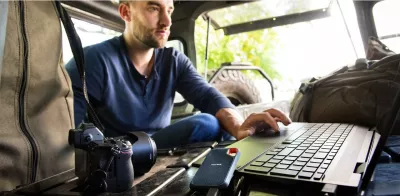 Disk i jashtëm SanDisk Extreme Portable, 1 TB, USB Type-C, 3.2 Gen 2, 1050 MB/s, Mbrojtje me fjalëkalim, E zezë