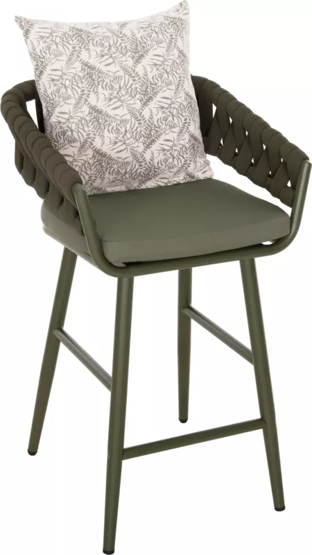 Karrige për bar alumini CAMDEN FH6142.09 jastëk shpine me dizajn print - ulli i errët 56x60x108Hcm