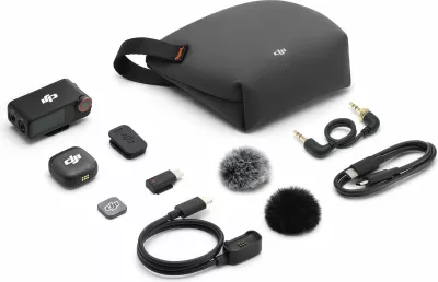 Mikrofon pa tela DJI MIC 3, 1 dërgues + 1 pranues, Bluetooth, 8 orë, i zi
