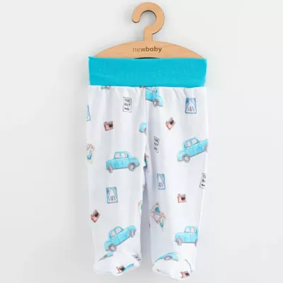 Pantalona me këmbëza, New Baby, Classic II, madhësia 62 (3-6m), pambuk 100%, blu