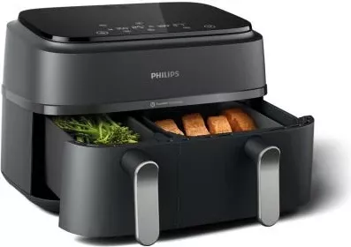Fritezë me ajër Philips NA352/00 Dual Basket 9L 2750W e zezë bakër
