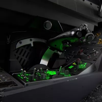 Sistem throttle për simulator fluturimi Thrustmaster Viper TQS Mission Pack për PC, replikë metal 1:1, 64 butona, Worldwide Version, zi/argjendtë