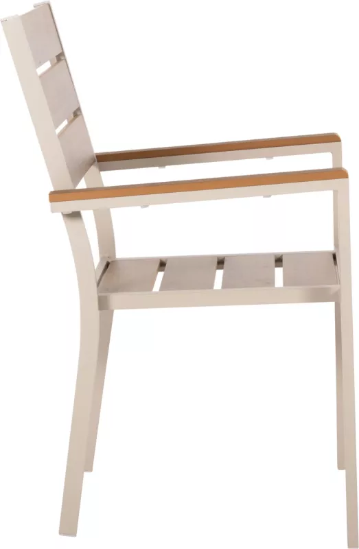 Karrige alumini SAGA FH5981.04, ngjyrë shampanjë-polivud, natyrale, 55x55x86H cm