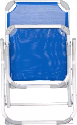 Karrige plazhi e ngritur, alumin i fortë, Almira FH6431.01, tekstilene blu, 53x68x80cm