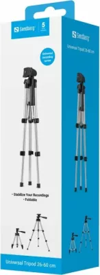 Tripod universal Sandberg 134-26 26-60 cm, 2.5 kg, 1/4\" thread, argjendtë/zi