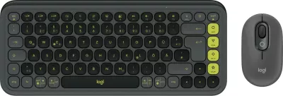 Tastierë dhe Maus Logitech POP ICON COMBO, Wireless, Bluetooth, QWERTZ, Graphite, Green