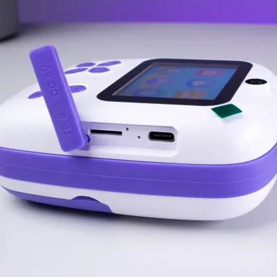 Printer termik mini për fëmijë Hurtel HURC10F me kamerë dhe video, 1800mAh, 32GB, Violet