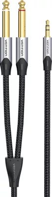 Kabllo audio Vention BARHK, 3.5mm në 2x 6.35mm, 8m, Gri