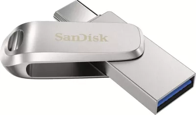 USB memorje SanDisk Ultra Dual Drive Luxe SDDDC4-128G-G46 128GB USB-C/USB-A USB 3.2 Gen 1, argjend