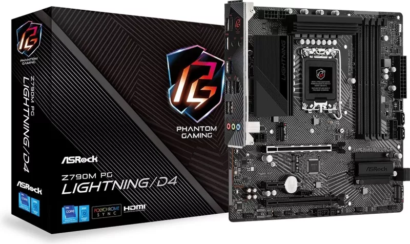 Pllakë amë Asrock Z790M PG Lightning/D4 Intel Z790,1700 micro ATX