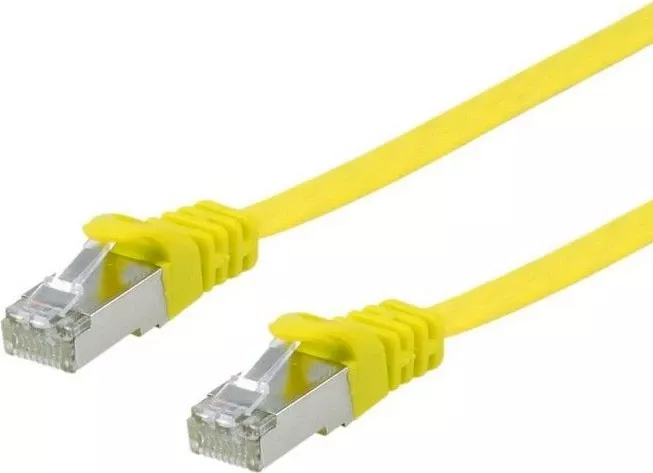 Kabllo rrjeti Equip Cat6a 1m flat, RJ-45, e verdhë