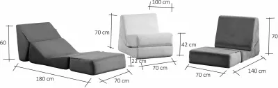 Krevat-kolltuk një vendësh Atelier del Sofa, Origami, ngjyrë e gjelbër