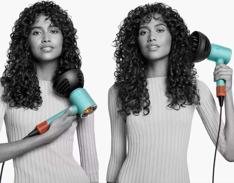 Tharëse flokësh Dyson Supersonic Nural, 1600 W, 13.3 l/s, Blu, Portokalli