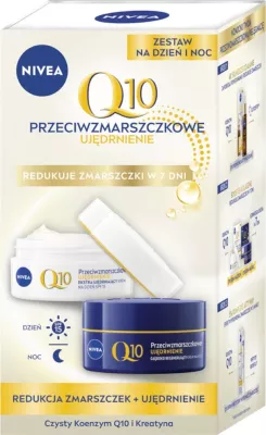 Set kremë fytyre kundër rrudhave Nivea Q10 Firming për femra 2x50ml
