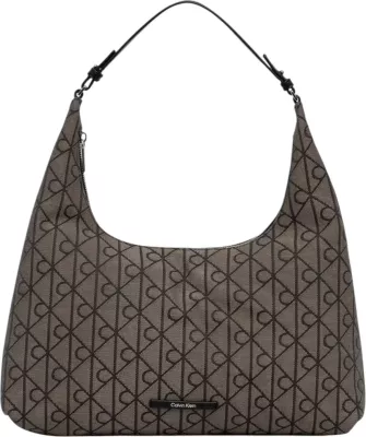 Çantë shpatulle për femra Calvin Klein LV04F3635G, e zezë-bezhë