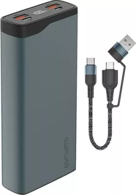 Power bank 4smarts VoltHub Pro, 10000 mAh, Quick Charge 3.0, Ngjyrë e zezë, Metalike