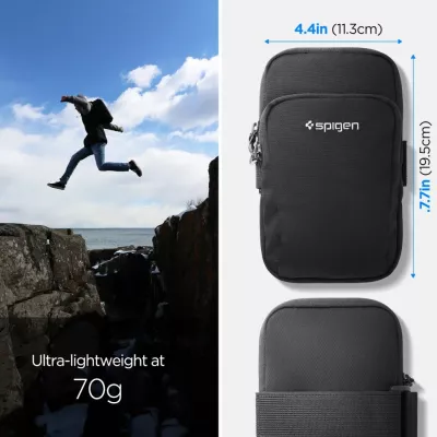 Mbështjellës krahu Spigen Dynamic Shield A702 për celular, i zi