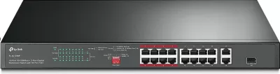 Switch TP-Link TL-SL1218P 16-portë Gigabit PoE, i zi