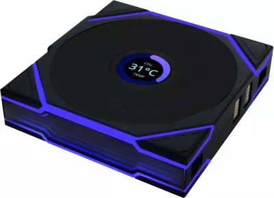 Ventilatorë kasë PC Lian Li UNI FAN TL Wireless LCD 120 Reverse Blade, 120mm, PWM 4-pin, ARGB, zi, 3-pack