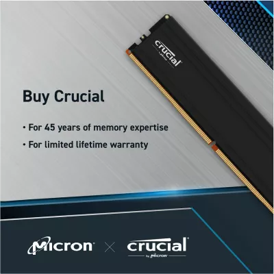 RAM Memorje Crucial DDR5 Pro 48GB (2x24GB) 5600MHz, UDIMM, me heatsink, e zezë