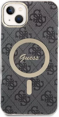Set mbështjellës Guess GUBPP14SH4EACSK me karikues wireless për iPhone 14 6.1", i zi, MagSafe