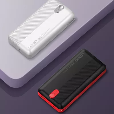 Power bank LDNIO PQ24 20000mAh 22.5W me 1x USB-A + kabllo të integruara USB-C/Lightning (1C1L), bardhë