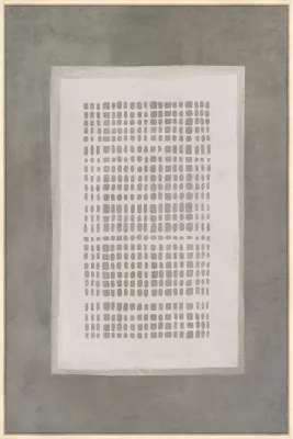 Pikturë dekorative COSMIC GRID me kornizë, kanavacë, ngjyrë gri e errët-bezhë, 80x120x4cm