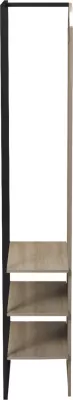 Varëse palltosh me rafte, metal i zi, melaminë Sonama, NINO FH18382.01, 53x31.5x180cm