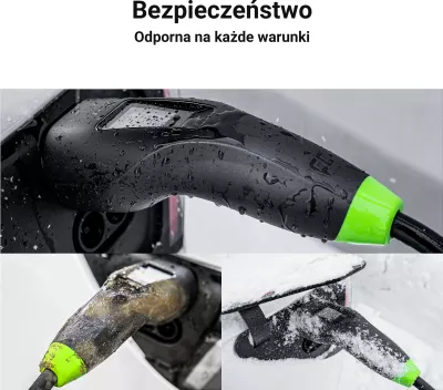 Stacion karikimi EV Green Cell Habu, 7 m, 2-në-1, 11 kW, i zi