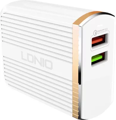 Karikues muri LDNIO A2502Q 30W 220V 2x USB (1x QC 3.0 + 1x 2.4A) me kabllo Micro-USB, i bardhë