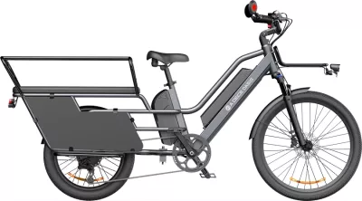 biçikletë elektrike kargo ADO Oasis 261T, motor 250W, bateri dyfishe 48V 13.5Ah + 48V 9Ah, deri 180 km, gri, me dorezë gazi