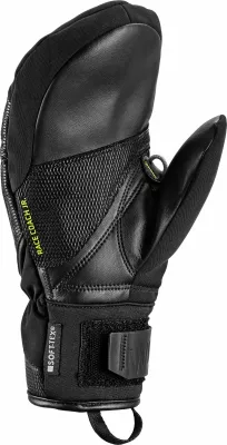 Doreza ski Leki WCR C-Tech 3D Jr. Mitt, madhësia 7, zi-verdhë limon