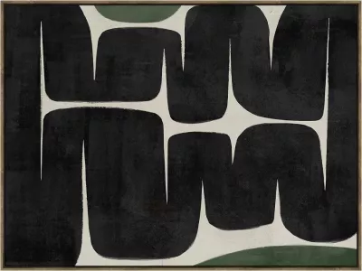 Pikturë dekorative Pathway, kanavacë, ngjyrë e zezë, bezhë, ulliri, MDF, 90x120x4cm