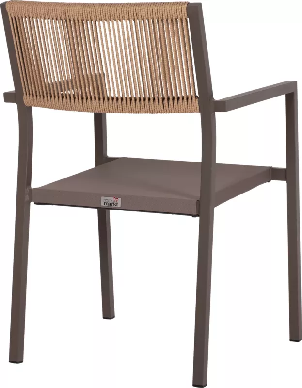 Karrige profesionale alumini, ngjyrë shampanje, me shpinë PE rattan, FH5893.03, 55.5x58.5x83 cm