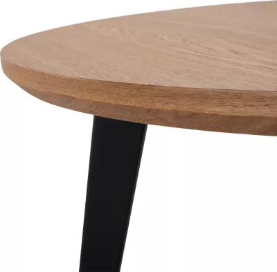 Tavolinë rrumbullake për ngrënie, stil rustik, FH9306.01, MDF, ngjyrë lisi, Φ120x75H cm