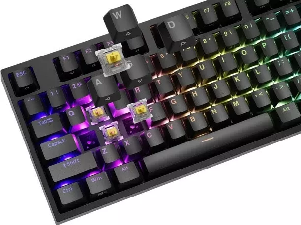Tastierë mekanike Genesis Thor 404, Gateron Yellow Pro, RGB, full-size, e zezë