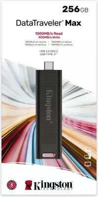 USB Kingston DataTraveler Max 256GB, USB 3.2 Gen 2, USB Type-C, 1000R/900W, E zezë